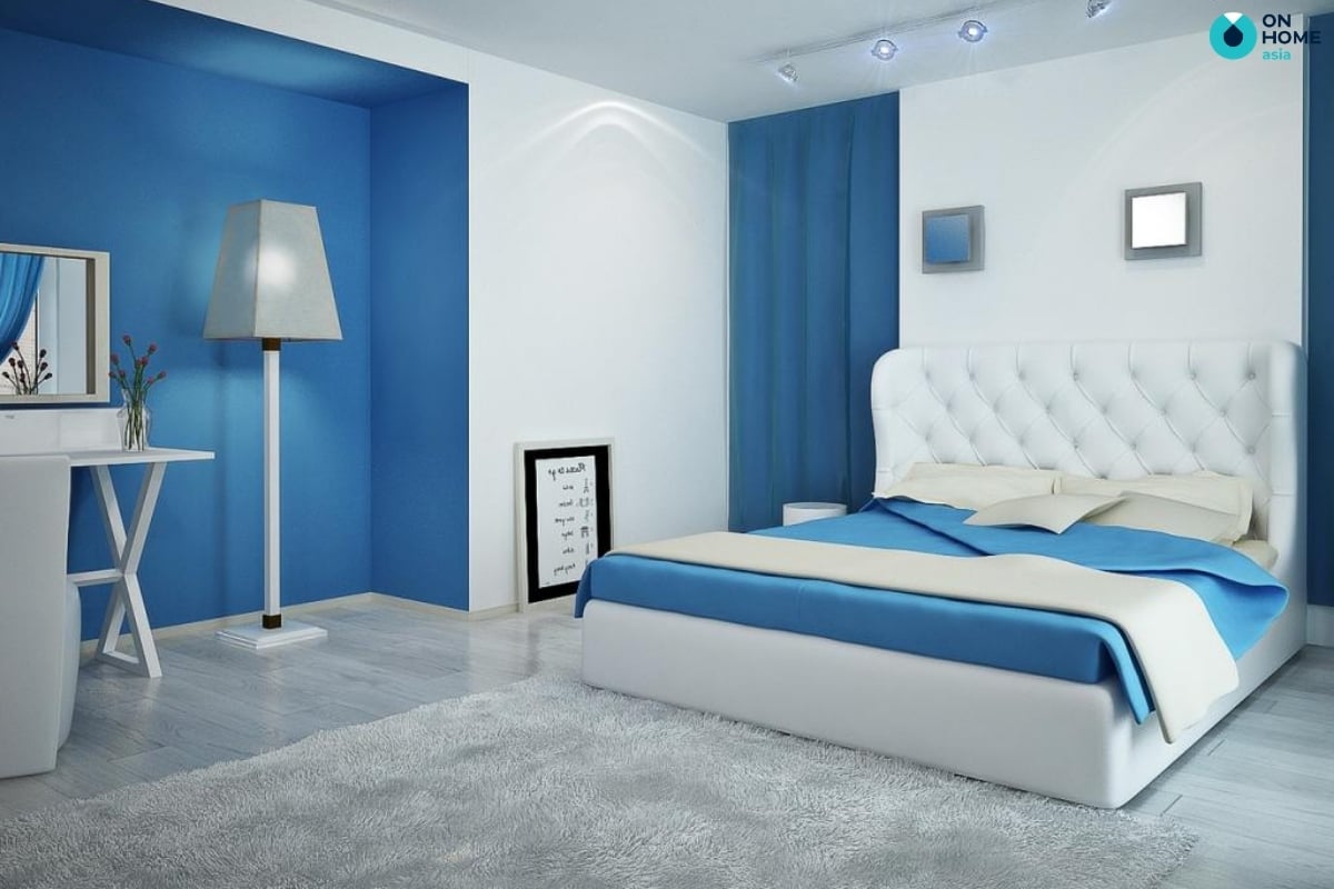 Мебель для спальни в синем цвете